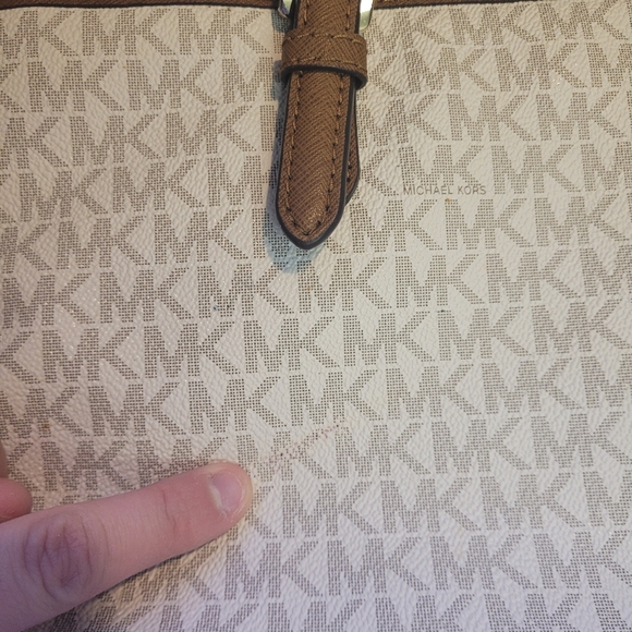 Michael Kors Womens Purse White/brown Tote - Picture 4 of 5